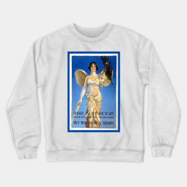 Patriotic American Angel with Sword Crewneck Sweatshirt by MasterpieceCafe